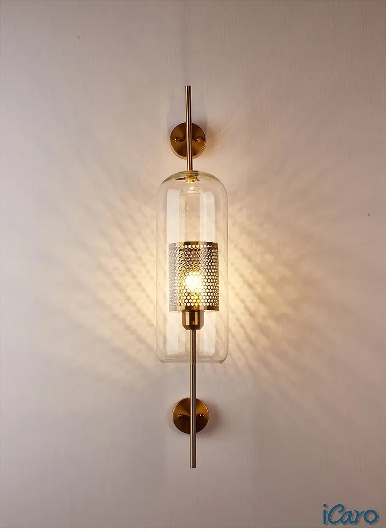 Lámparas de pared de vidrio modernas Fanoos, luminaria, aplique, iluminación, mesita de noche, sala de estar, decoración del hogar, luz de bola dorada 