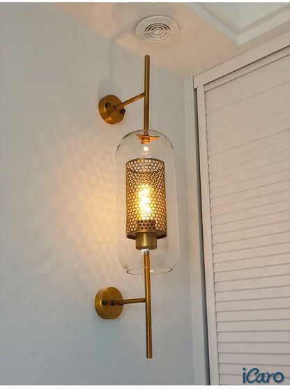 Lámparas de pared de vidrio modernas Fanoos, luminaria, aplique, iluminación, mesita de noche, sala de estar, decoración del hogar, luz de bola dorada 